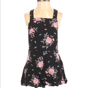 H&M divided floral romper overalls